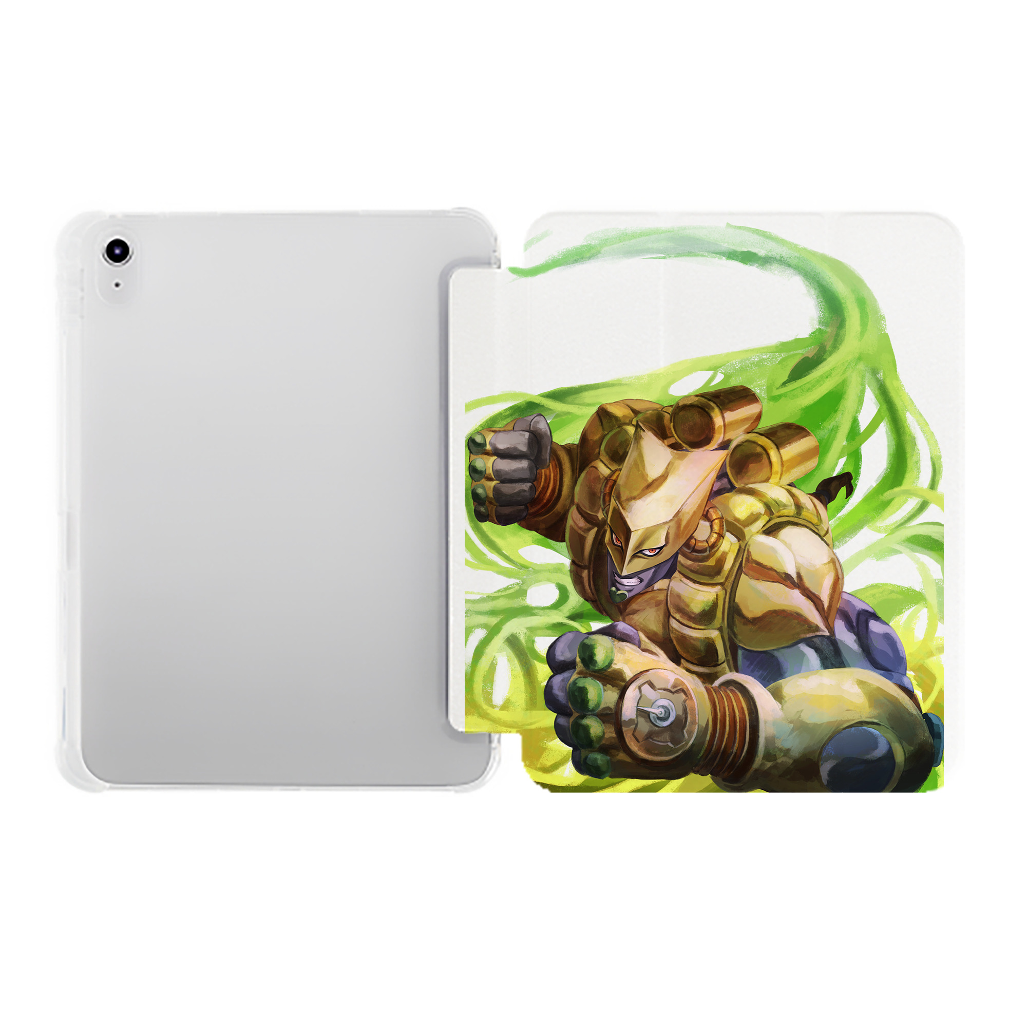（画像用） ジョジョの奇妙な冒険 ディオ?ブランドー JoJo's Bizarre Adventure Dio Brando IPad ケース ペン収納付き 三つ折りスタンド PUレザー×シリコン 対応機種9.5/10.5/10.9インチ